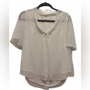 Polka Dot Sheer White Blouse